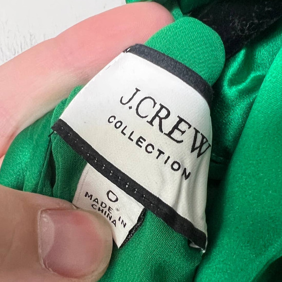 J. Crew Collection Open-Back Silk Charmeuse Long Sleeve Mock Neck Dress Size 0 - Picture 9 of 11